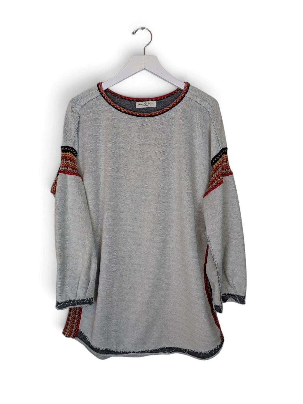 NATURAL LIFE Knit Trim Sweatshirt - Large